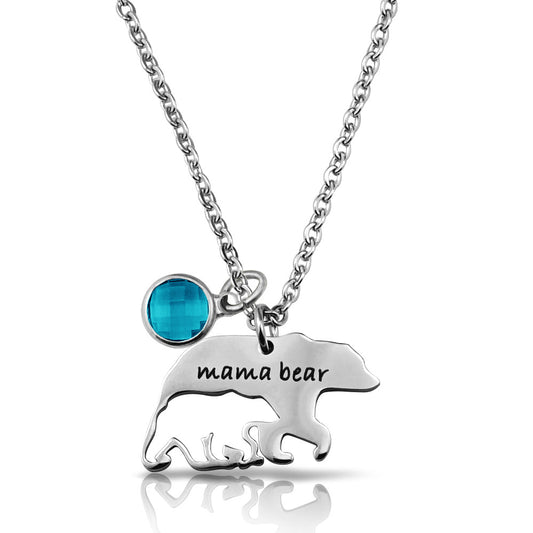 Stainless Steel Jewelry Necklace Mother Bear