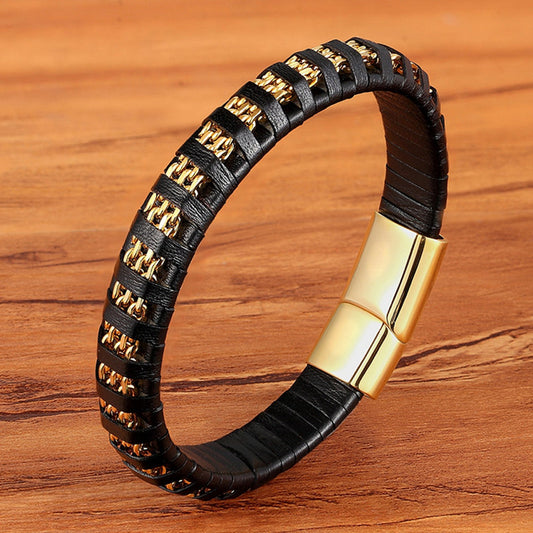 Stainless Steel Multi-leather Rope Bracelet Fashion Trend Men And Women Couple Bracelet Fashion Jewelry