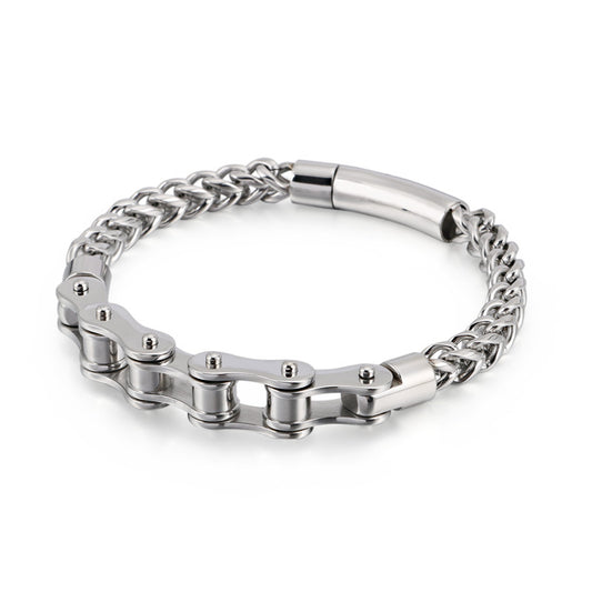 New Titanium Steel Motorcycle Chain For Men And Women, Motorcycle Chain Bracelet, Simple Stainless Steel Trendy Jewelry