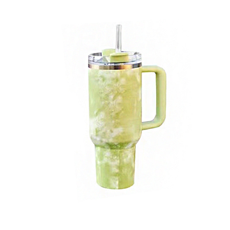 40oz Stainless Steel Vacuum With Straw Handle Cup