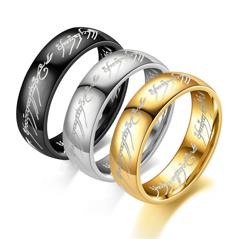 Stainless Steel Hand Jewelry Ring Foreign Trade Jewelry Titanium Steel