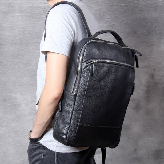 Leather Backpack Men's Handmade First Layer Cowhide Travel Backpack