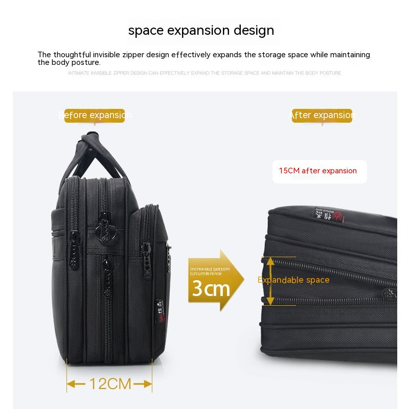 Large Capacity Briefcase Men's Business Canvas Portable