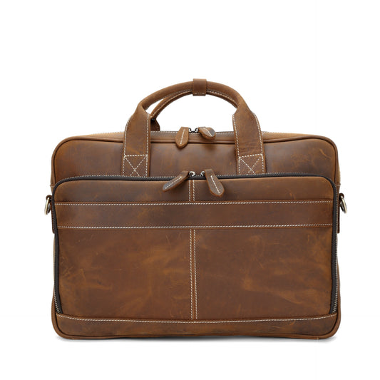 Horse Leather Men's Shoulder Bag Leather Laptop Men's Briefcase Portable